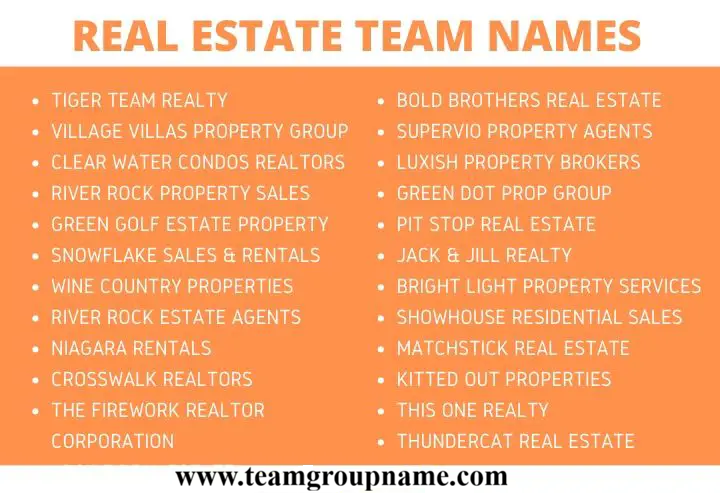Real Estate Team Name Rules: Everything You Need to Know https://teamgroupname.com/