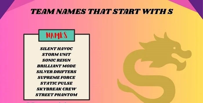 S Team Names