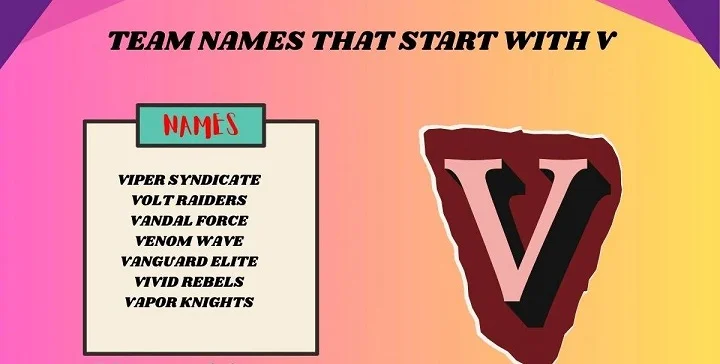 301+ Funny Team Names That Start With V team names starting with v